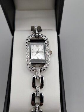 Gramercy Rhinestone Bezel Ladies Bracelet Quartz Watch 20mm 7.5"